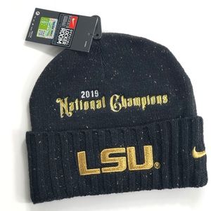 Nike LSU 2019 champions black knit beanie hat